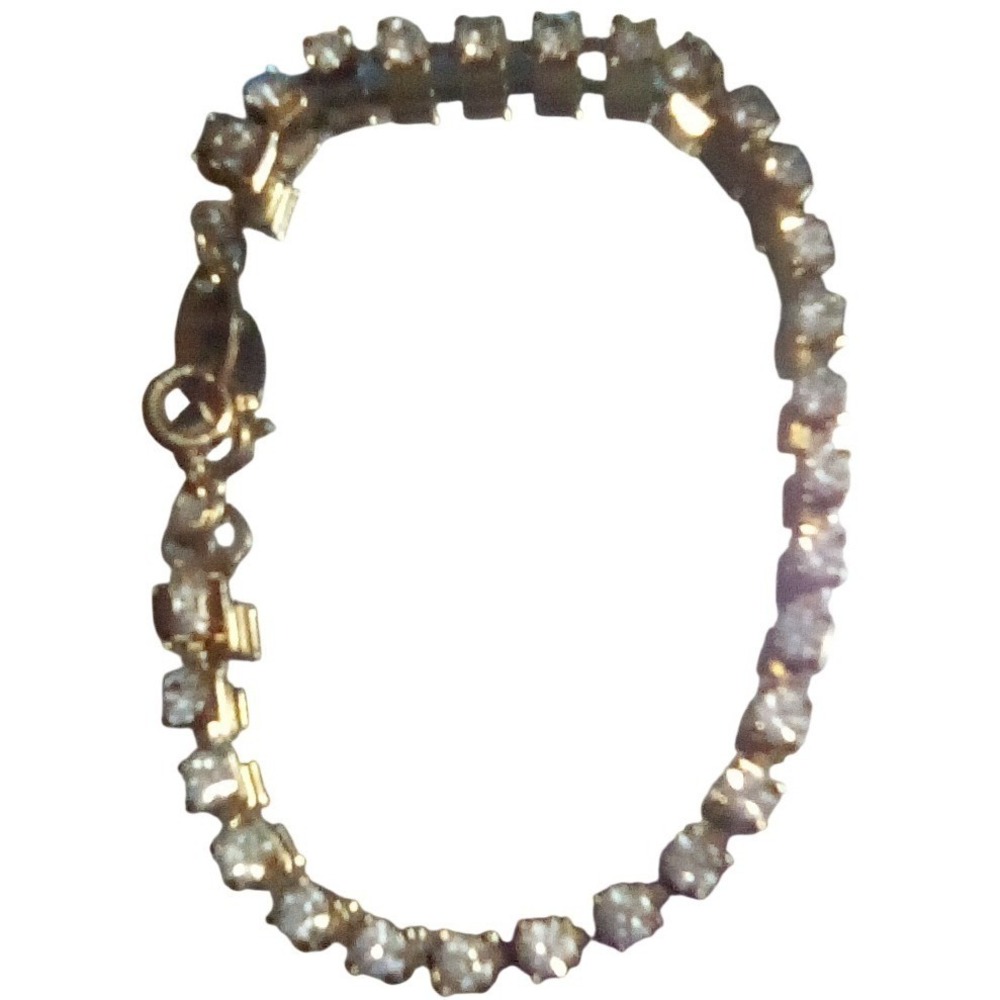 Vintage Avon Gold-Tone Rhinestone Tennis Bracelet - Picture 4 of 8